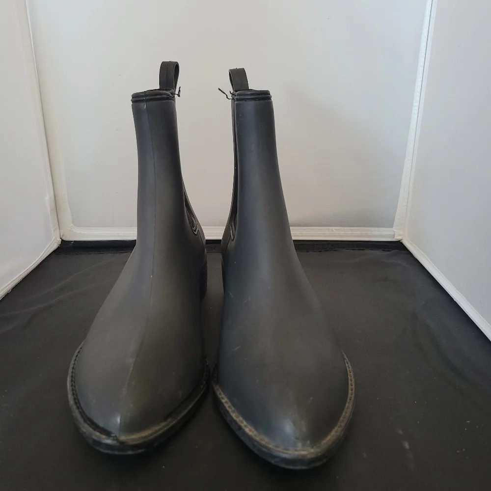 Jeffrey Campbell Havana Last Black Rubber Shoes Rain Boots Women's 9 Chelsea
